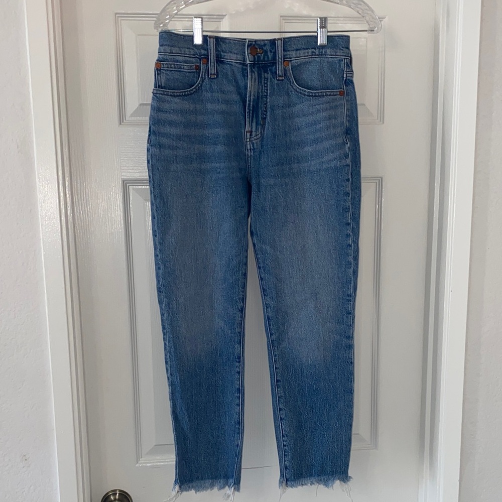 Madewell The Perfect Vintage Blue Cropped High-Rise Jeans. Size 26P